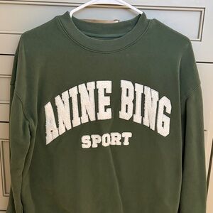 Anine Bing Olive Green Sport Sweatshirt